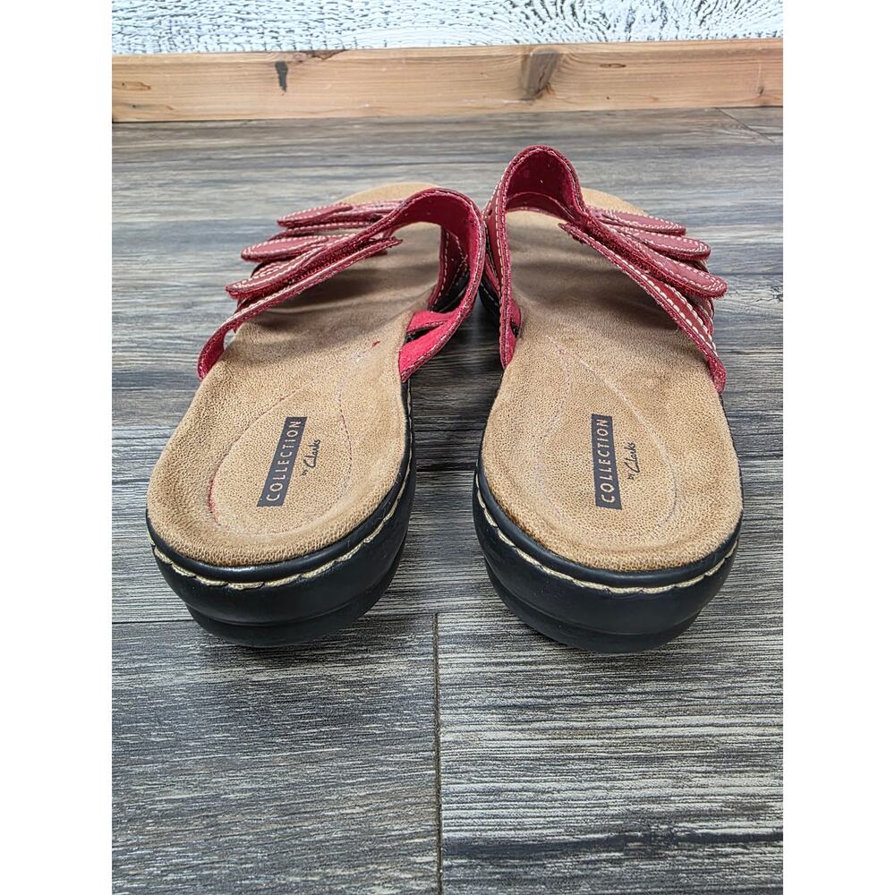 Clarks Collection Laurieann Emma Red Strappy Comfort Sandals - 9.5 - Picture 3 of 8